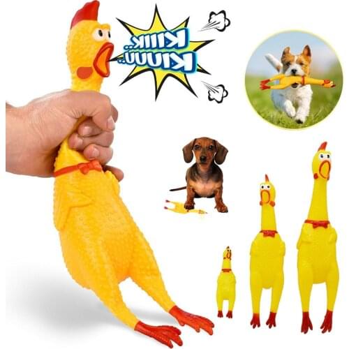 16/30/38cm Screaming Chicken Squeeze Sound Toy Pet Dog Toys Shrilling Decompression Tool Squeak Vent Chicken Pets Chew Toy