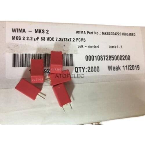 1pc WIMA 2.2uF/50V 10% MKS2 Film Capacitor Hi-Fi Audio 225K