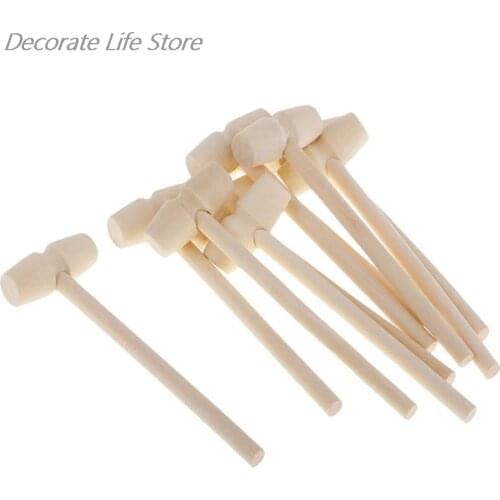 NEW 10 Pieces Mini Wooden Hammer Balls Toy Pounder Replacement Wood Mallets Baby 140 x 43 x 19mm Hot Sale