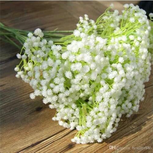 100Pcs/lot Gypsophila silk baby breath Artificial Fake Silk Flowers Plant Home Wedding Party Home Decoration