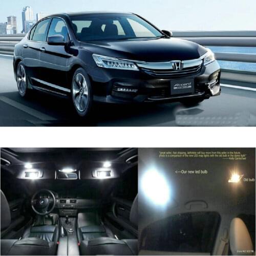 LED Interior Car Lights For honda accord 9 9.5 2013 room dome map reading foot door lamp error free 13pc