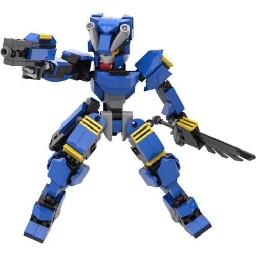 333Pcs 17cm STEM MOC Mecha DIY Model Small Particle Building Blocks Educational Toy