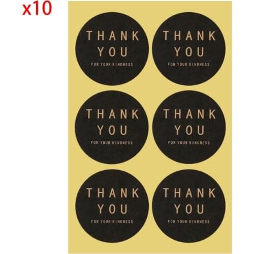 60Pcs Cookies Baking Sticker, Thank You Square Circle Handmade Seal Sticker Label For Wedding Festival Envelope Decor