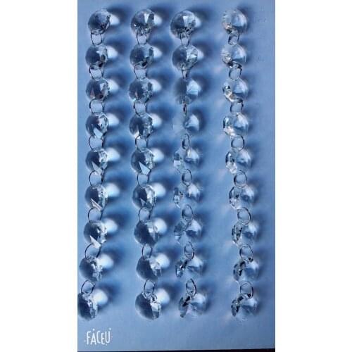 8pcs strings CLEAR GLASS CHANDELIER WEDDING CRYSTAL LAMP BEAD CHAIN PRISMS