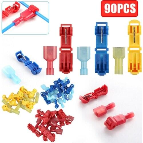 90PCS Quick Car Electrical Cable Connectors Snap Splice Lock Wire Terminal Crimp Wire Connector Waterproof Electric Connector