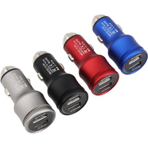Dual USB Port Car Charger Universal 2.4A Fast Charging Adapter for Samsung iPhone Xiaomi Mobile Phone Tablet 30pcs/lot