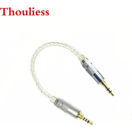 Thouliess 2.5mm TRRS Balance Male to 3.5mm Stero Male 8Croes Silver Plated audio Male to Male Aux Cord