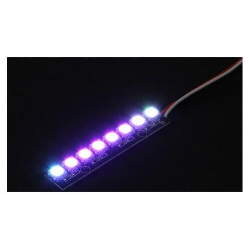Free Shipping 8 RGB LED 7 Color Board (Oblong) 5V and Intelligent RGB LED Controller with Futaba Style Plugs