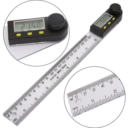 0-200mm/0- 12inch Digital Protractor Angle Ruler Plastic Digital Protractor Angle Finder Ruler Goniometer Gauge