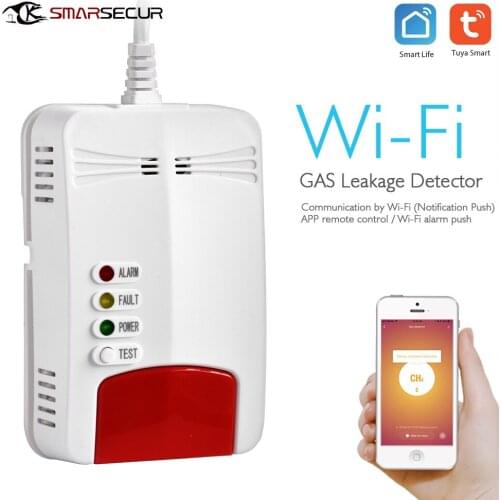 Tuya Smart Life APP CO GAS Leak Carbon Monoxide Detector WIFI Natural CH4 Methane Combustible Leakage Coal Alarm Sensor Plug In