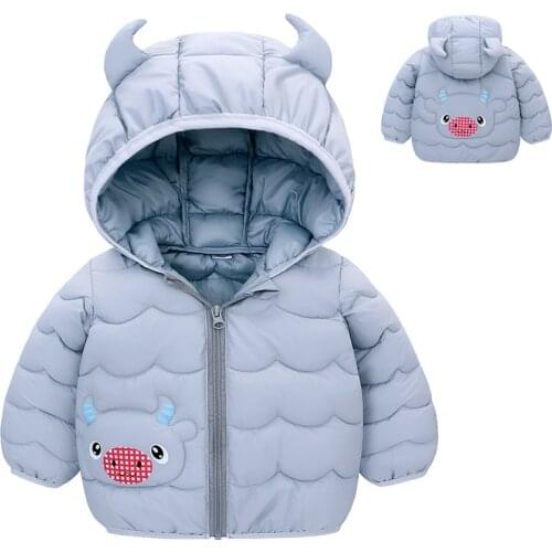 Childrens Down Padded Jacket Autumn And Winter 2021 New Thick Padded Cartoons Jacket Boys And Girls' Warm Cotton Jacket
