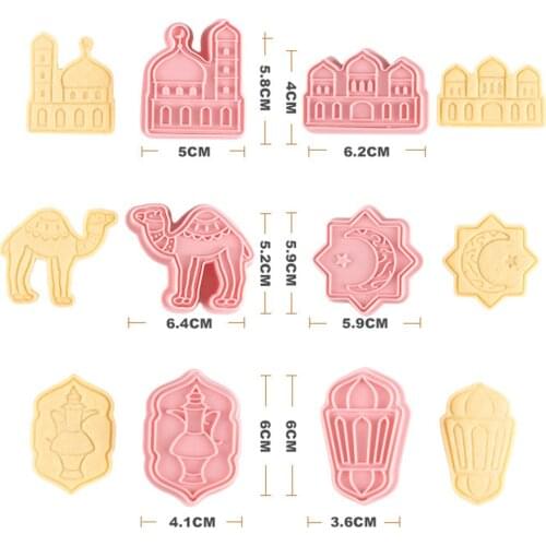 6Pcs Dinosaur Shape Cookie Cutters Plastic 3D Cartoon Pressable Biscuit Mold Cookie Stamp Kitchen Baking Pastry Bakeware