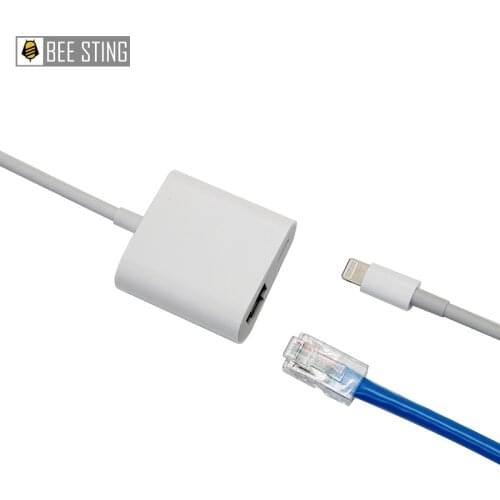 For all iPhone/iPad series, with PD fast charging High-speed iOS device conversion cable USB3.0 RJ45 Ethernet converter used