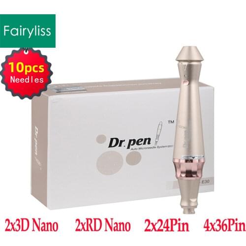 Dr. Pen Ultima E30 Professional Derma Electric Pen With 10PCS Bayonet Needles Tattoos Mircro Pen Mesotherapy Make UP Beauty Care