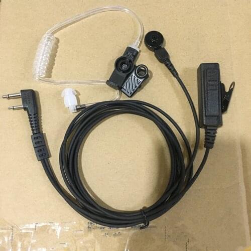 Good Long big Ptt air tube headphone headset 2pins for ICOM F11 F21 F26 F16 V8 V82 V85 F3003 F3001 F4008A etc walkie talkie