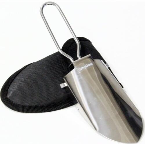 Ultimate Folding Portable Stainless Steel Hand Tool, perfect Trowel for backpacking, camping, outdoors, garden .w/Pouch