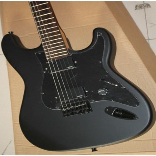 Classic ST6 string electric guitar, EMG pickup black parts, black decorative board matte guitar, free shipping