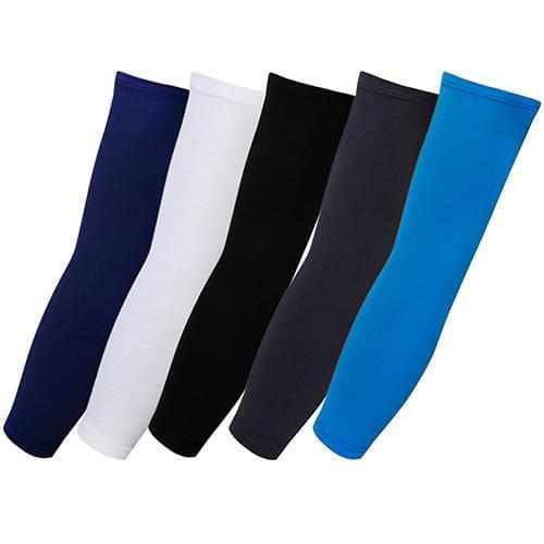 Unisex Compression Fit Hand Cooling Ribbing UV Protection Outdoor Arm Sleeves Running Fishing Cycling Elbow Pad Fitness