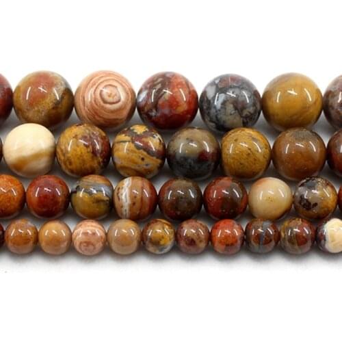 Natural Warring State Agate Round Loose Beads Strand 6/8/10/12MM For Jewelry DIY Making Necklace Bracelet