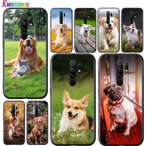 Cute golden retriever for Redmi 9 GO 8A 8 7A 7 S2 Y2 6 6A 5 5A 4X Pro Plus Black Phone Case