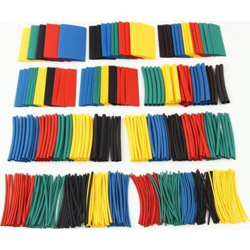 410 PCS Heat Shrink Tubing Shrinkage 2:1 Tube Wrap Sleeving Wire Cable Kits 10 Sizes 5Colors With Plastic Bags