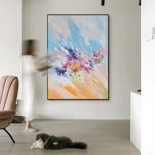New Arrival Abstract Oil Painting In Bright Colors Large Hand Painted Picture For Living Room Wall Painting Home Decoration