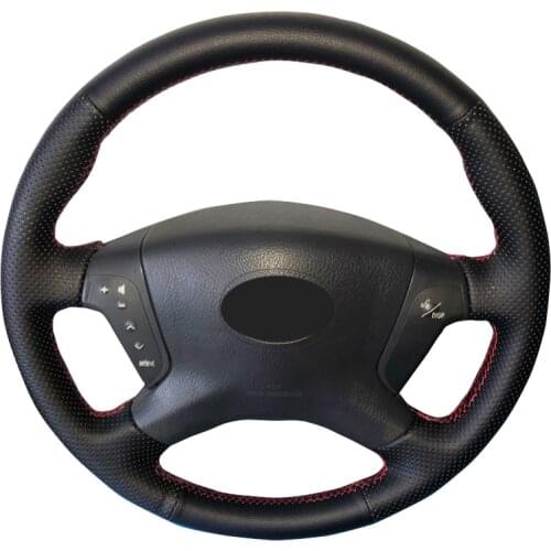 Hand Sewing Car Steering Wheel Cover For Toyota Avensis 2003-2007 Customized DIY Steering Wrap Microfiber Leather