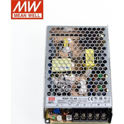 MEAN WELL RSP-75-48 Switching Power Supply 110V/220V AC to 48V DC 1.6A 75W pfc Meanwell RSP-75 Current Limit Transformer replace of SP-75-48
