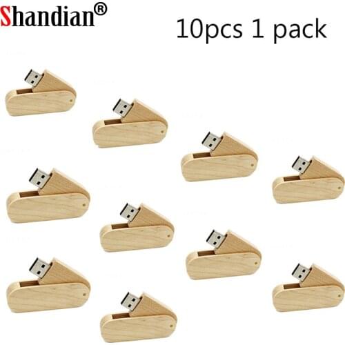 JASTER Wooden Rotating USB 2.0 128GB U Disk 4GB 8GB 16GB Memory Stick 32GB Pen Drive 64GB Flash Drive Free Logo 10 Pieces 1 Pack