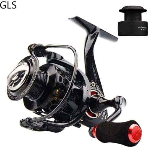 High Quality 1000 2000 3000 4000 Series Spinning Fishing Reel 11BB With Spare Spool 5.2:1 Aluminum Alloy Spool Fishing Coil