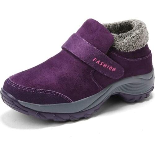 Fad snow boots for women winter Vogue warm plush platform ankle boots for women waterproof high heel boots for women