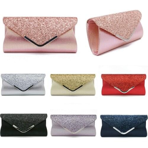 Womens Sequins Clutch Handbag Bag Evening Wedding Party Prom Purse Wallet Pouch