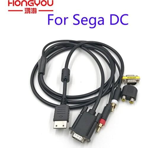 10PCS VGA High Definition Cable RCA Sound Adapter HD PAL NTSC For Sega Dreamcast DC Console