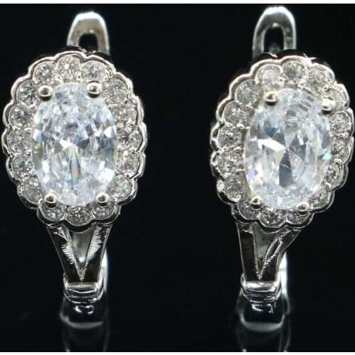 18x8mm SheCrown Lovely Cute Whit Bright Cubic Zircon Created Pink Kunzite CZ For Girls Daily Wear Silver Stud Earrings