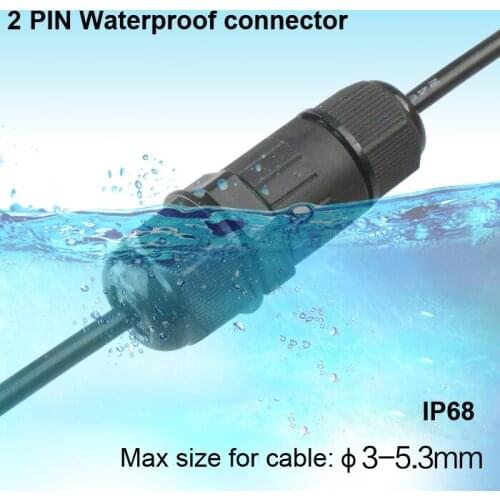 2 Pin IP68 Waterproof Connector I type Cable Connector Industrial Power Cable Wire Connector free shipping