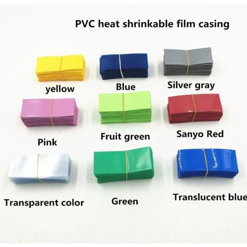 20PCS Li-ion 18650 Battery Wrap PVC Heat Shrink Tubing Precut 7 Color Choice Size 30*75mm Battery Film Tape Battery Cover