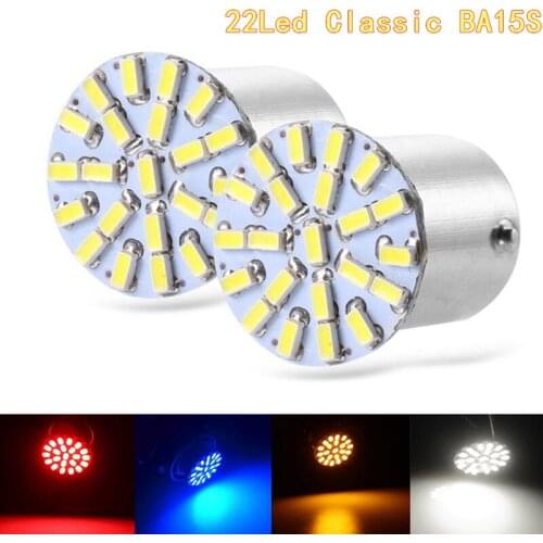 2x P21W Car Led Gloeilamp Direction indicator Car Tail Brake Parking Reverse Super Bright Motorcycle lamp 22SMD