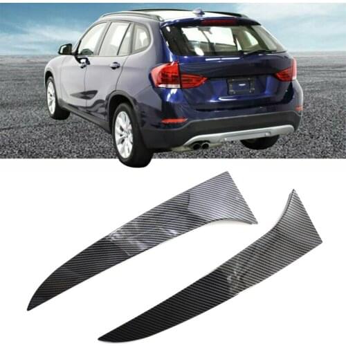 2x Carbon Fiber Style Car Rear Window Side Spoiler Canard Splitter Trim Decor For BMW X1 E84 2009 2010 2011 2012 2013 2014 2015
