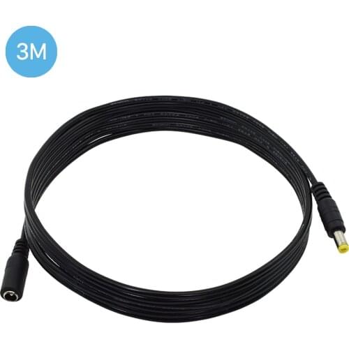 3Meters DC 12V Power Extension Cable 5.5*2.1mm Male Female Power Cord For Wifi/ Security Camera