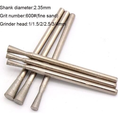 5PCS 600# 1200# Diamond Grinder Head Jade Stone Grinding Needle C7 Needle Polishing Rod Abrasive Tool