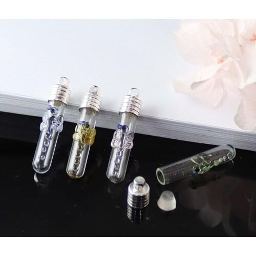 5PCS Dragonfly Tube glass locket pendant charms mini wishing bottles name on rice bottle DIY Jewelry Finding