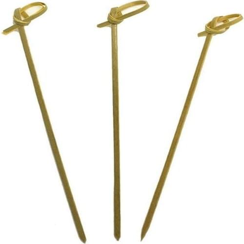 500 Pieces Bamboo Knot Cocktail Picks Wooden Food Skewers Picks Party Toothpicks for Appetizers Fruits and Cocktail Drinks