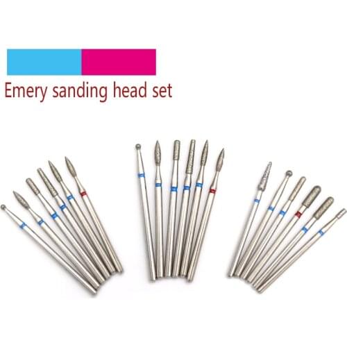 6pcs set Multi-types Diamond Nail Grinding Head Manicure Cutter Pedicure Machine Sander Drill Bit Electric Rotary Tools
