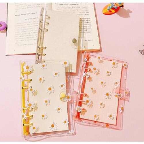 A5/a6 Notebook Binder Notebook Cute Daisy 6 Rings Binder File Folder Notebook Planner Notepads Stationery School Office Supplies