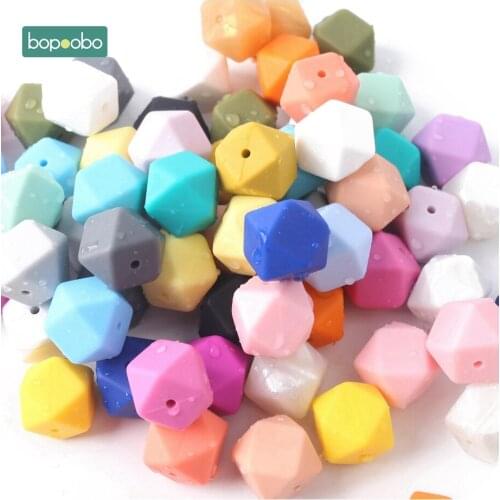 Bopoobo 20Pc Silicone Beads Bpa Free Silicone Beads For Baby Silicone Hex Beads Silicone Necklace Accessories Baby Teether