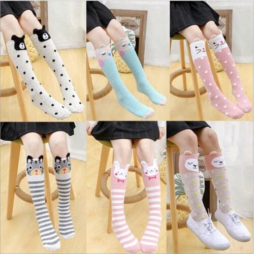 Girls Socks Childrens Knee High Long socks Baby Cute Winter Cartoon Cotton Animal Print over Knee Kids Toddler Socks