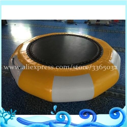 Hot sale air-tight attractive lake PVC inflatable water trampoline/trampoline floating for water sport games