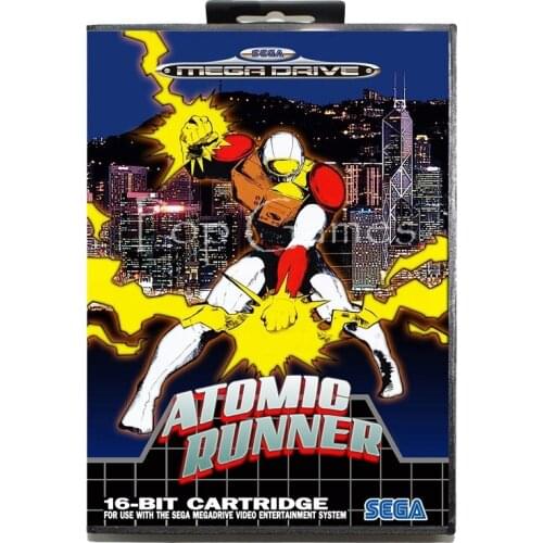 Atomic Runner with Box with Box for 16 bit Sega MD Game Card for Mega Drive for Genesis Video Console