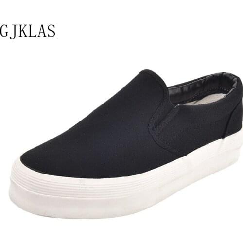 Platform Sneakers Canvas Shoes Women Fashion Slip on White Black Shoes for Women Sneakers Casual Comfortable Platforms Shoe