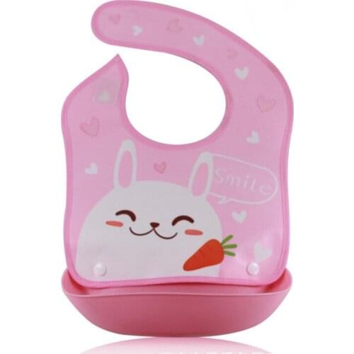 Toddler Baby Boy Girl Bib Infant Waterproof Baby Bibs PEVA+LDPE Apron Baby Feeding Food Catcher Silica Gel Kid Bib